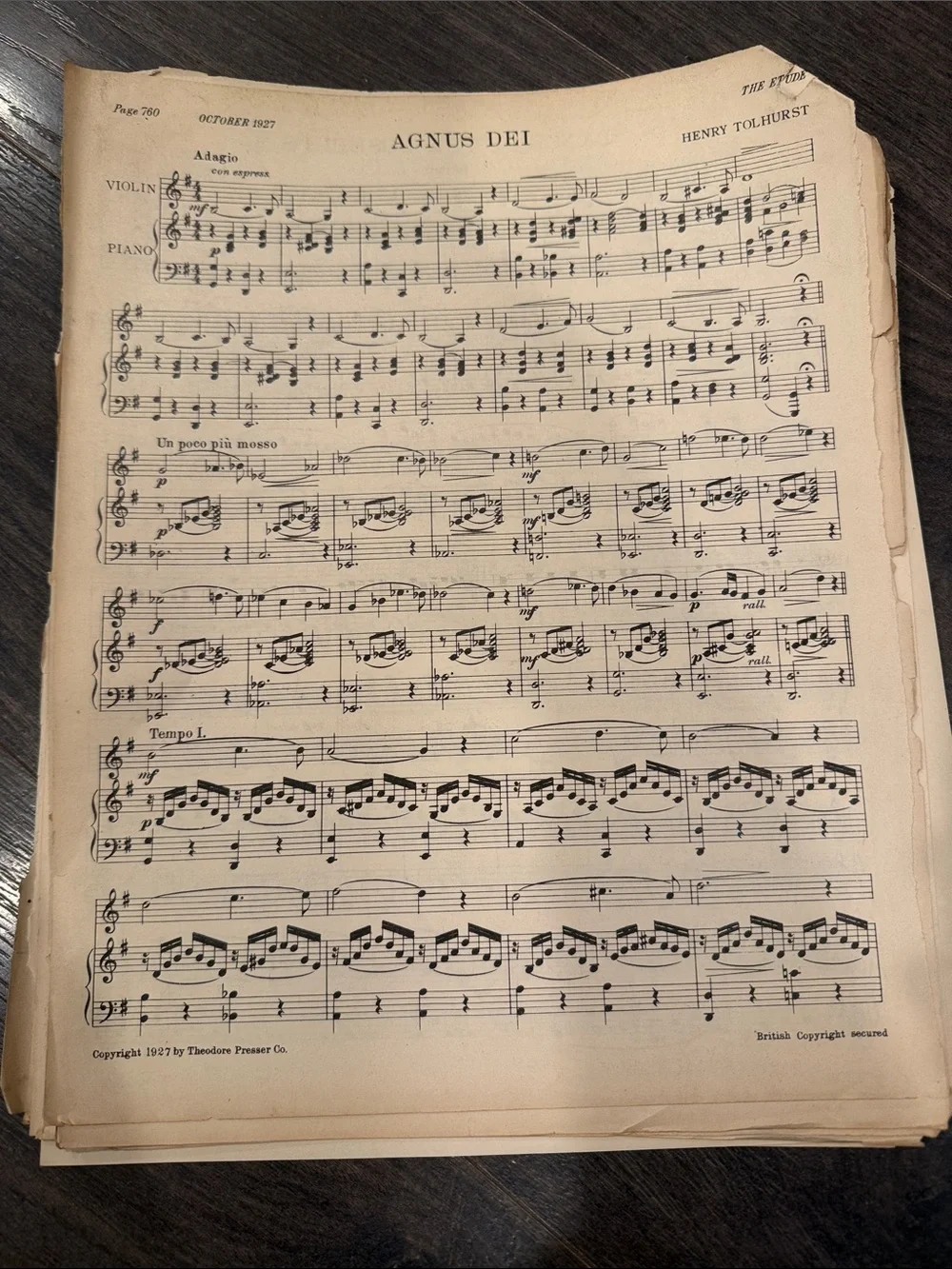 Vintage 'Water Lilies' Sheet Music Wall Art - Cream Decorative Print